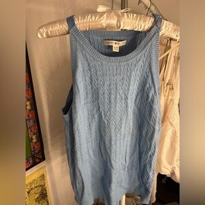 Tommy Hilfiger High-neck halter esk top, cornflower blue, buckle detail, size XL